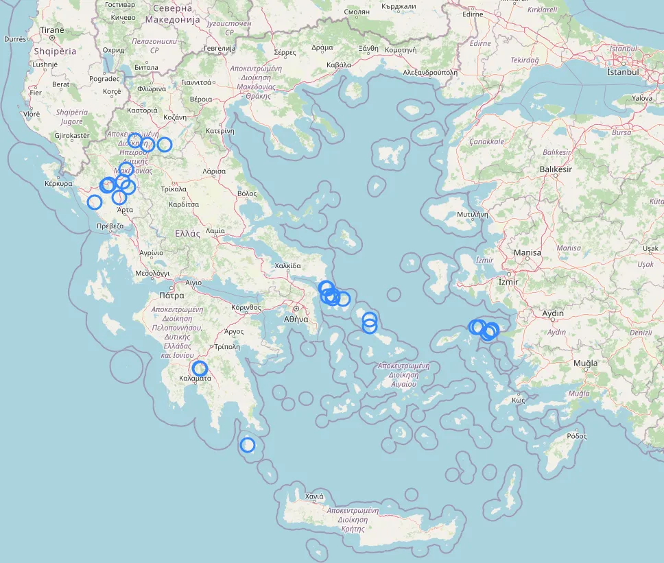 Distribution of -αίοι (-aíoi) endings