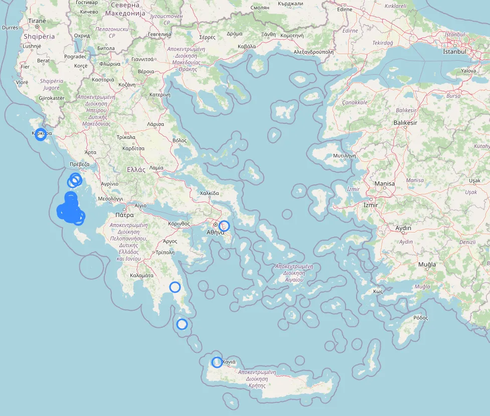 Distribution of -άτα (-áta) endings